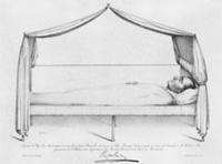 Sketch of Napoleon I (1769-1821) on his deathbed d