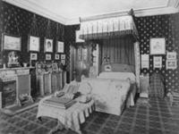 The Queen's Bedroom, Balmoral Castle (b/w photo) ,
