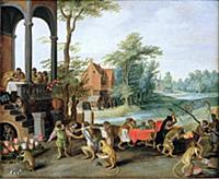 BAL225541 A Satire of the Folly of Tulip Mania (oi