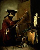 PWI89751 The Monkey Painter, 1740 (oil on canvas) 