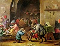 XIR154033 The Monkeys at School (oil on copper) by