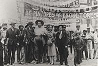 Diego Rivera and Frida Kahlo in the May Day Parade
