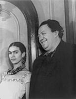 GBW473538 Frida Kahlo and Diego Rivera during a vi