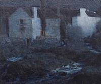 HGH3359403 Moonlight, Mills at Pont Aven, c.1900 (