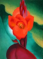 HGH3359402 Red Canna, 1919 (oil on board) by O'Kee