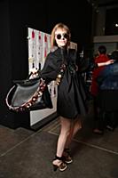 A model backstage at the Fendi Ready to wear show 