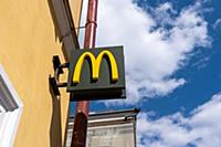Moscow, Russia - May 02,  2022: A McDonald's golde