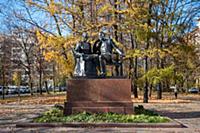 Moscow, Russia - October 11, 2021: Monument to fam