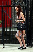 Lydia Hearst on the set of the movie 'Two for One'