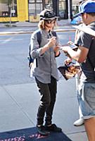 Ellen Page arrives at a downtown hotel in New York