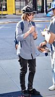 Ellen Page arrives at a downtown hotel in New York