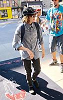 Ellen Page arrives at a downtown hotel in New York