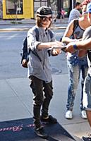Ellen Page arrives at a downtown hotel in New York