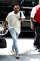 Miguel arrives at a downtown hotel in New York Cit