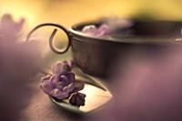 Still life tea party and lilac