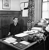 Jeremy Thorpe in his office at Westminster, Houses