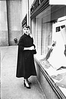 Audrey Hepburn window shopping on a 1952 visit to 