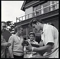 Roger Moore 1958.Taken at the British home he shar