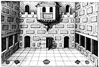 Interior of the Globe Theatre, Bankside, London, 1