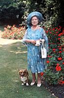 A library file picture of The Queen Mother walking