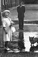 The Queen Mother outside her home at Clarence Hous