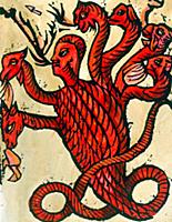 Monsters - Seven Headed Dragon. Loose broadsheet w