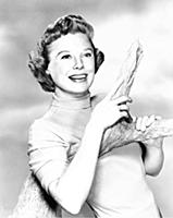 Actress June Allyson, the perky blond with the hus
