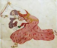 Almee. Costume design for the ballet Sheherazade b
