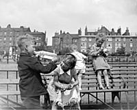 Tea party in Wapping Park, London.
1933