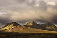 Sunset on a stormy day, Landmannalaugar, Iceland