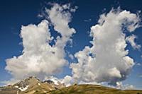Morning clouds over mountain range, Banff National