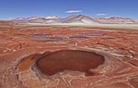 Salt flat with rich iron deposits, Salar de Talar 