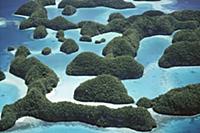 Palau's limestone islands have been cut into stran