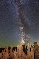 Milky Way and tufas towers at night, Mono Lake, Ca