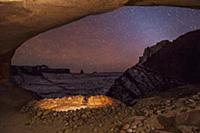 Starry sky and stone circle at night, False Kiva, 