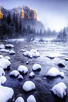 Morning light on El Capitan with the Merced River,