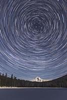Star trails over Mount Hood and Frog Lake, Mount H