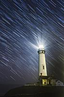 Star trails over Pigeon Point Lighthouse, Pescader