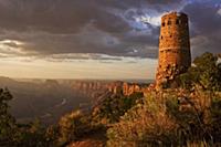 Watchtower at sunset, Grand Canyon National Park, 