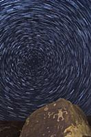 Rock art at night, Anasazi Ruins, Utah