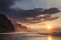 Coastal cliffs, Na Pali Coast State Park, Kauai, H