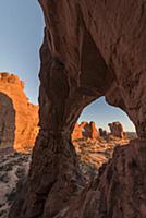 Double Arch seen through Cove Arch, Arches Nationa