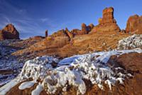 Sandstone formations after winter storm, Arches na