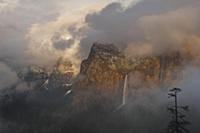Clouds over valley, Bridal Veil Falls, Yosemite Na