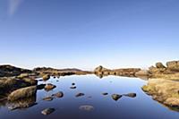 View of pool on gritstone escarpment, Doxey Pool, 
