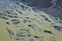 River patterns from melting glacier Pjorsa river, 