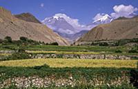 Nepal, View from Kagbeni towards Muktinath and the