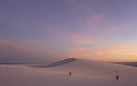 View of gypsum dunes at sunset, White Sands Nation