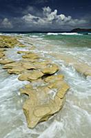 Waves at shoreline, Cousin Island, Seychelles