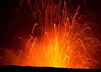 Volcano erupting at night, Yasur Volcano, Tanna Is